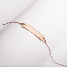 Load image into Gallery viewer, Engraved Silver Bar Chain Necklace