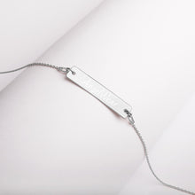Load image into Gallery viewer, Engraved Silver Bar Chain Necklace